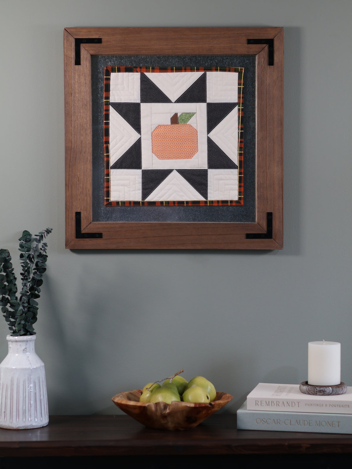 Harvest Star | Pumpkin Sawtooth Star Quilted Wall Hanging