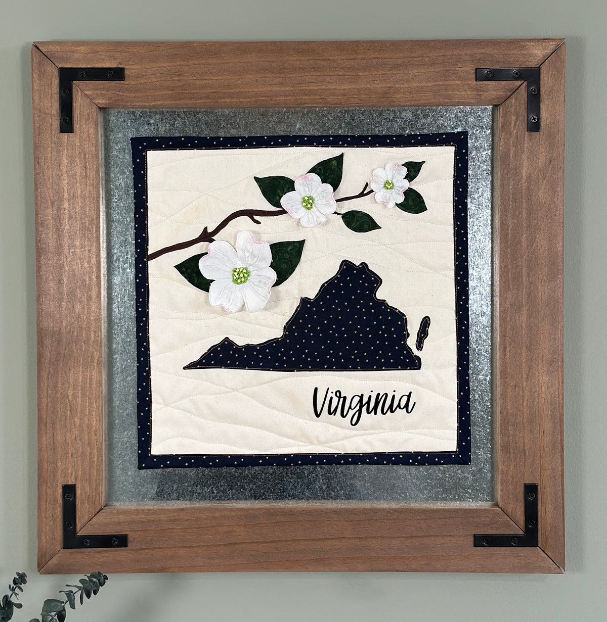 Virginia in Bloom | Virginia Dogwood  Quilted Wall Hanging