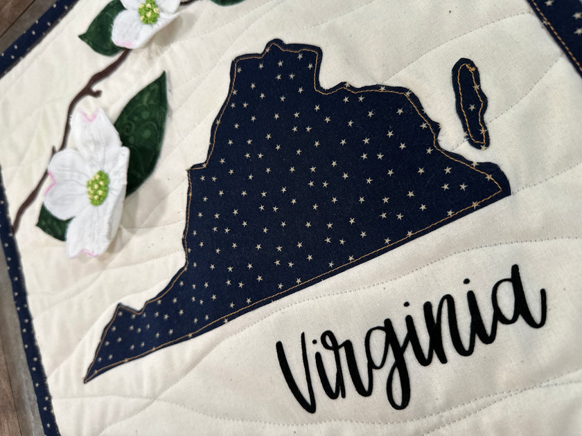 Virginia in Bloom | Virginia Dogwood  Quilted Wall Hanging